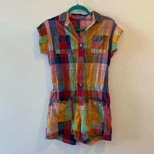Madras plaid romper